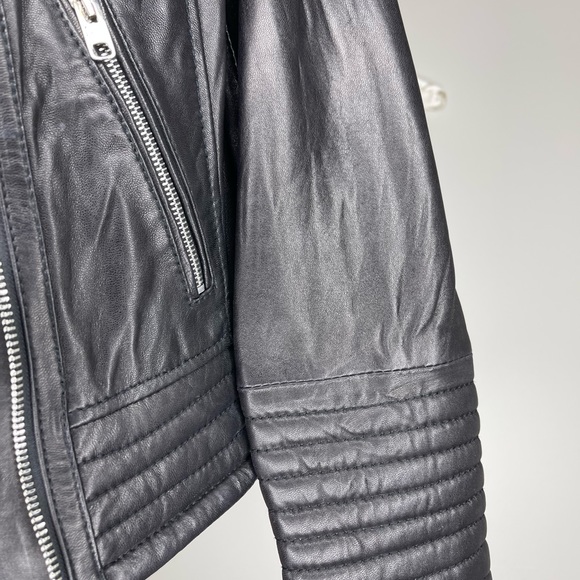 Michael Kors 100% Leather Black Asymmetrical Moto Jacket M - Picture 8 of 8